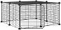 SHUMEE 12-panelová ohrádka pre zvieratá s dvierkami čierna 35 × 35 cm oceľ, 3114054 - Ohrádka pre hlodavce