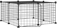 SHUMEE 12-panelová ohrádka pre zvieratá s dvierkami čierna 35 × 35 cm oceľ, 3114051 - Klietka pre hlodavce