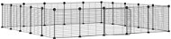 SHUMEE 20-panelová ohrádka pre zvieratá s dvierkami čierna 35 × 35 cm oceľ, 3114025 - Klietka pre hlodavce