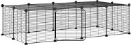 SHUMEE 20-panelová ohrádka pre zvieratá s dvierkami čierna 35 × 35 cm oceľ, 3114058 - Klietka pre hlodavce