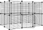 SHUMEE 20-panelová ohrádka pre zvieratá s dvierkami čierna 35 × 35 cm oceľ, 3114043 - Klietka pre hlodavce