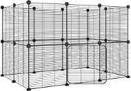 SHUMEE 20-panelová ohrádka pre zvieratá s dvierkami čierna 35 × 35 cm oceľ, 3114043 - Klietka pre hlodavce