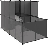 SHUMEE Klec pro malá zvířata černá 142 × 74 × 93 cm PP a ocel - Cage for Rodents