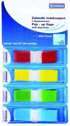 DONAU 12 × 45mm/5 × 25l., neon plast - Sticky Notes - Main image
