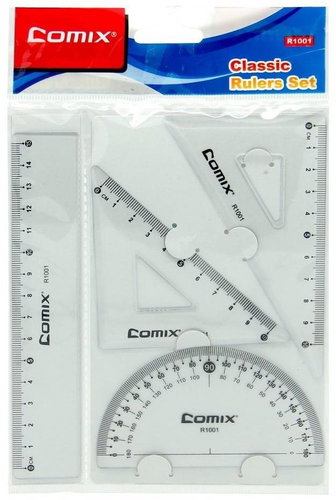 Comix Set of rulers - 4pcs, clear, R1001 - Vonalzó - Fő fotó
