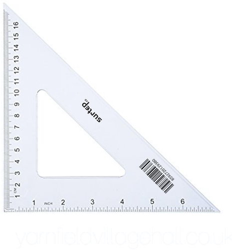 Surtep Ruler triangle, clear, 45°/177mm, Standard 1752 - Ruler - Main image