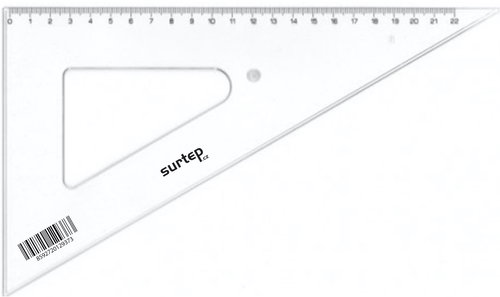 Surtep Ruler triangle, clear, 60°/250mm, Standard 1753 - Ruler - Main image