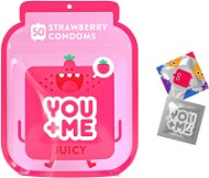 YOU ME Juicy kondomy se šťavnatým jahodovým aroma, 50 ks - Condoms