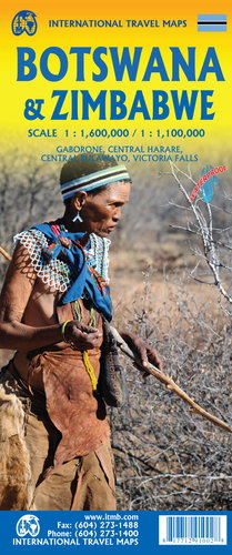 Botswana & Zimbabwe - přehledová mapa - Kniha - Main image