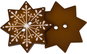 Button BELLATEX Set of 3 pcs, 3,5 cm flake brown - 400618 - Knoflík