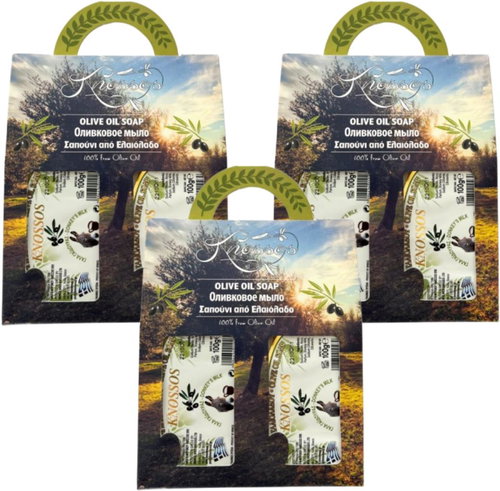Knossos Dárková sada Olivové mýdlo s oslím mlékem 100 g, 2 ks (3 sady) - Cosmetic Gift Set - Main image