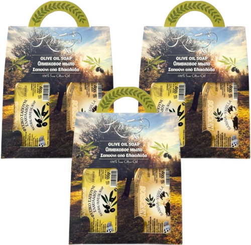Knossos Dárková sada Olivové mýdlo zelené 100 g + vanilka 100 g (3 sady) - Cosmetic Gift Set - Main image