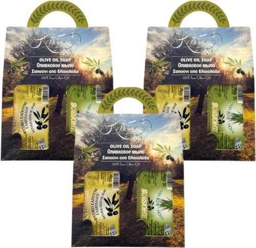 Knossos Dárková sada Olivové mýdlo bílé 100 g + aloe 100 g (3 sady) - Cosmetic Gift Set - Main image