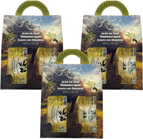 Knossos Dárková sada Olivové mýdlo bílé 100 g + jasmín 100 g (3 sady) - Cosmetic Gift Set - Main image
