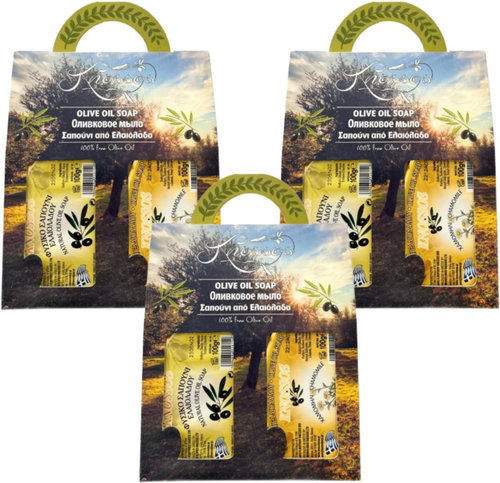 Knossos Dárková sada Olivové mýdlo bílé 100 g + heřmánek 100 g (3 sady) - Cosmetic Gift Set - Main image