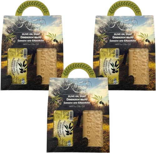 Knossos Dárková sada Olivové mýdlo přírodní bílé 100 g, 2 ks (3 sady) - Cosmetic Gift Set - Main image
