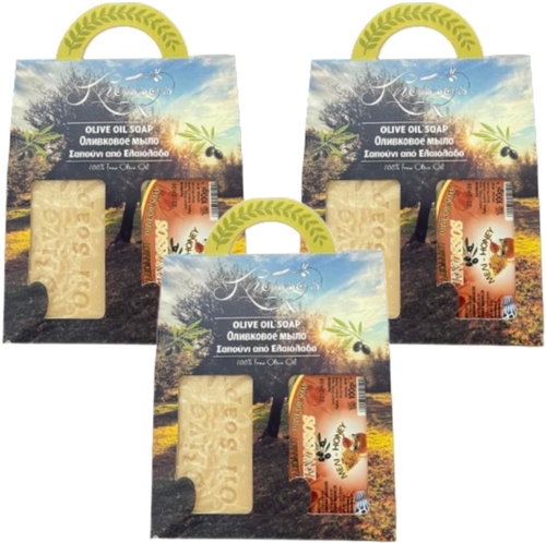 Knossos Dárková sada Olivové mýdlo bílé 100 g + med 100 g (3 sady) - Cosmetic Gift Set - Main image