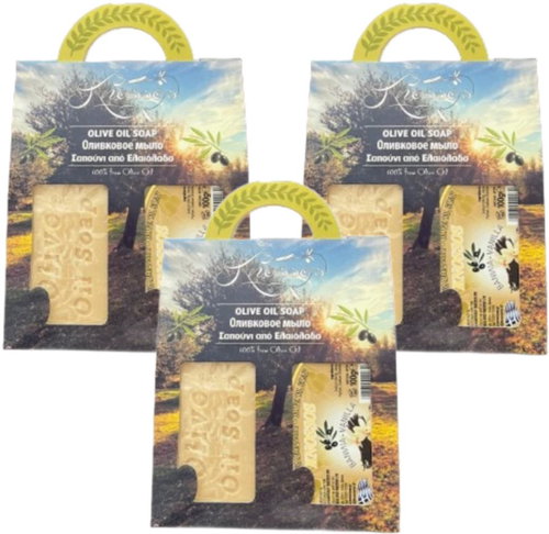 Knossos Dárková sada Olivové mýdlo bílé 100 g + vanilka 100 g (3 sady) - Cosmetic Gift Set - Main image