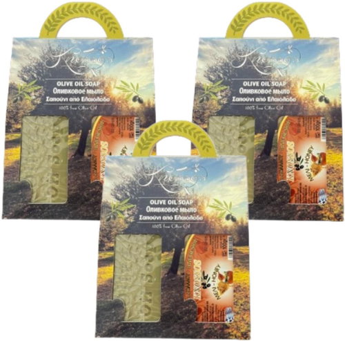 Knossos Dárková sada Olivové mýdlo zelené 100 g + med 100 g (3 sady) - Cosmetic Gift Set - Main image