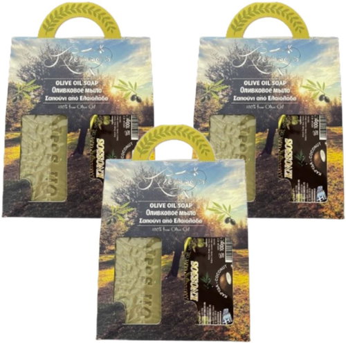 Knossos Dárková sada Olivové mýdlo zelené 100 g + kokos 100 g (3 sady) - Cosmetic Gift Set - Main image