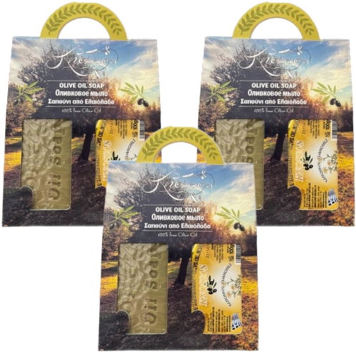 Knossos Dárková sada Olivové mýdlo zelené 100 g + heřmánek 100 g (3 sady) - Cosmetic Gift Set - Main image