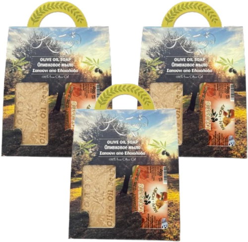 Knossos Dárková sada Olivové mýdlo s vůní medu 100 g, 2 ks (3 sady) - Cosmetic Gift Set - Main image