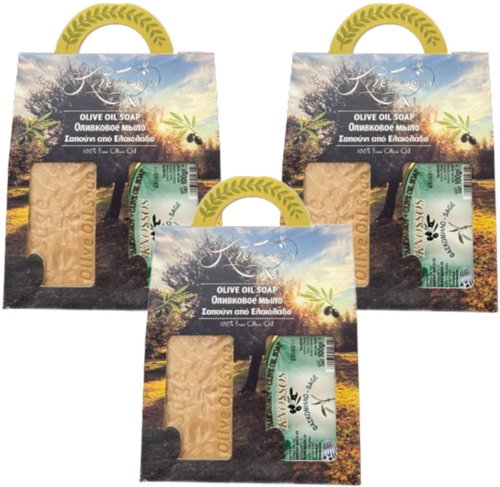 Knossos Dárková sada Olivové mýdlo s vůní šalvěje 100 g, 2 ks (3 sady) - Cosmetic Gift Set - Main image