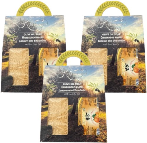 Knossos Dárková sada Olivové mýdlo s vůní pomeranče 100 g, 2 ks (3 sady) - Cosmetic Gift Set - Main image