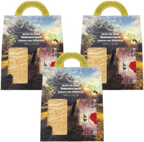 Knossos Dárková sada Olivové mýdlo s vůní růže 100 g, 2 ks (3 sady) - Cosmetic Gift Set - Main image