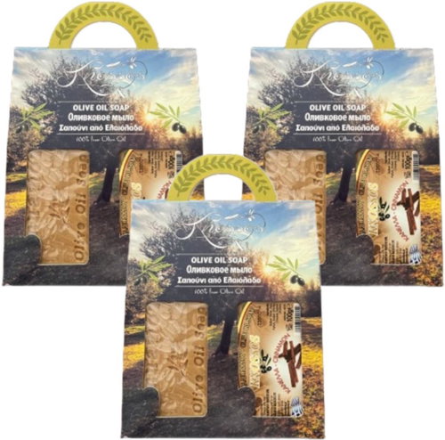 Knossos Dárková sada Olivové mýdlo s vůní skořice 100 g, 2 ks (3 sady) - Cosmetic Gift Set - Main image