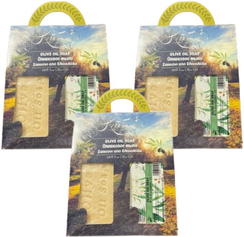 Knossos Dárková sada Olivové mýdlo bílé 100 g + s eukalyptovým olejem 100 g (3 sady) - Cosmetic Gift Set - Main image
