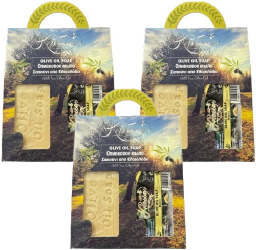 Knossos Dárková sada Olivové mýdlo bílé 100 g + s vůní pryskyřice 100 g (3 sady) - Cosmetic Gift Set - Main image
