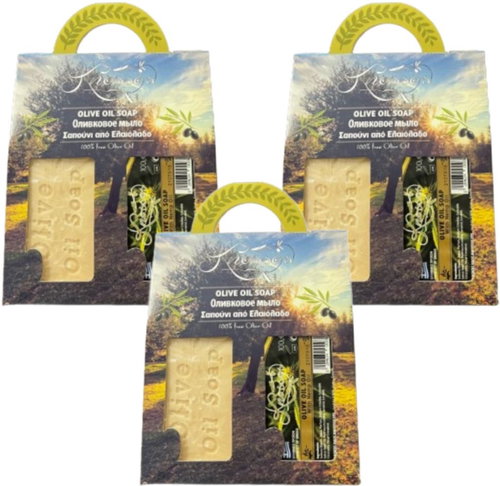 Knossos Dárková sada Olivové mýdlo bílé 100 g + s konopným olejem 100 g (3 sady) - Cosmetic Gift Set - Main image