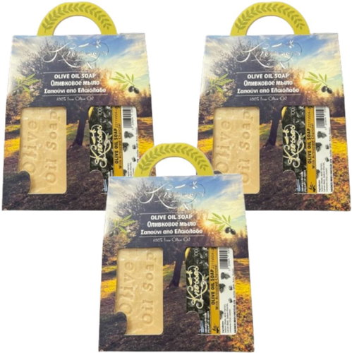 Knossos Dárková sada Olivové mýdlo bílé 100 g + s aktivním uhlím 100 g (3 sady) - Cosmetic Gift Set - Main image