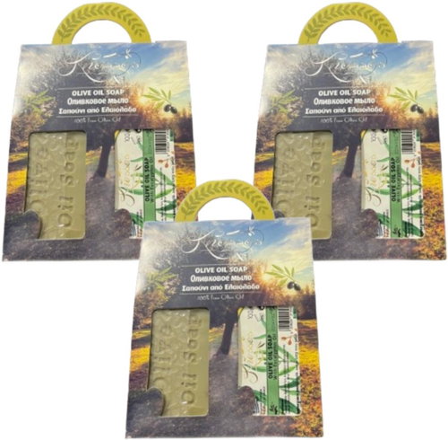 Knossos Dárková sada Olivové mýdlo zelené 100 g + s eukalyptovým olejem 100 g (3 sady) - Cosmetic Gift Set - Main image