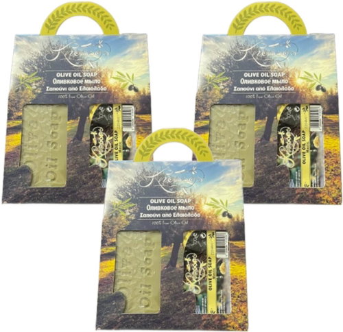 Knossos Dárková sada Olivové mýdlo zelené 100 g + s vůní pryskyřice 100 g (3 sady) - Cosmetic Gift Set - Main image