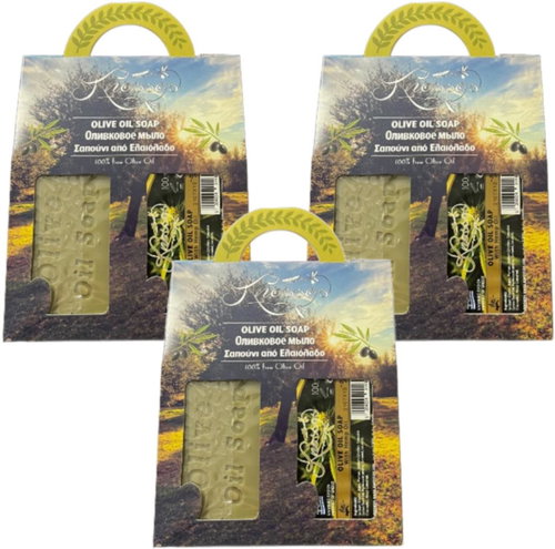 Knossos Dárková sada Olivové mýdlo zelené 100 g + s konopným olejem 100 g (3 sady) - Cosmetic Gift Set - Main image