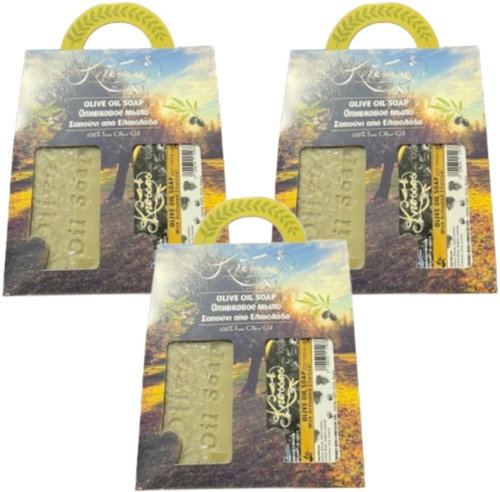 Knossos Dárková sada Olivové mýdlo zelené 100 g + s aktivním uhlím 100 g (3 sady) - Cosmetic Gift Set - Main image