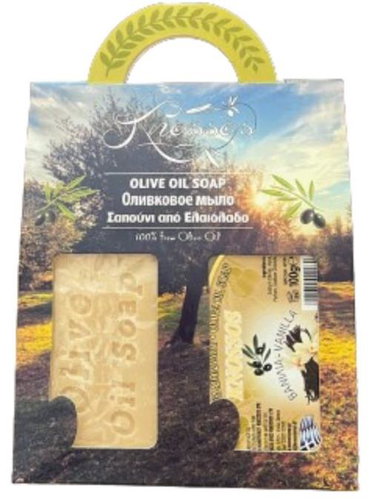 KNOSSOS Dárková sada Olivové mýdlo bílé 100 g + vanilka 100 g - Cosmetic Gift Set - Main image
