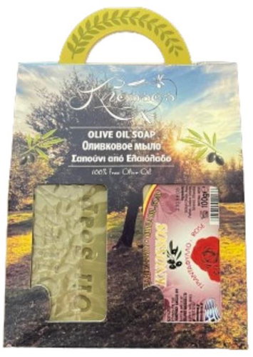 KNOSSOS Dárková sada Olivové mýdlo zelené 100 g + růže 100 g - Cosmetic Gift Set - Main image