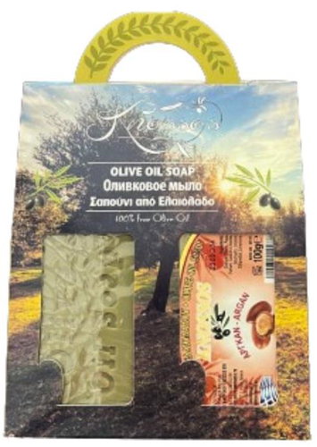 KNOSSOS Dárková sada Olivové mýdlo zelené 100 g + argan 100 g - Cosmetic Gift Set - Main image