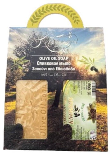 KNOSSOS Dárková sada Olivové mýdlo s vůní borovice 100 g, 2 ks - Cosmetic Gift Set - Main image