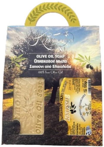 KNOSSOS Dárková sada Olivové mýdlo s vůní heřmánku 100 g, 2 ks - Cosmetic Gift Set - Main image