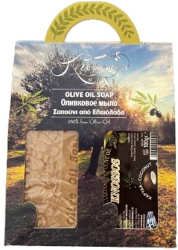 KNOSSOS Dárková sada Olivové mýdlo s vůní kokosu 100 g, 2 ks - Cosmetic Gift Set - Main image