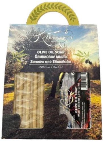 KNOSSOS Dárková sada Olivové mýdlo s vulkanickým lávovým pískem 100 g, 2 ks - Cosmetic Gift Set - Main image