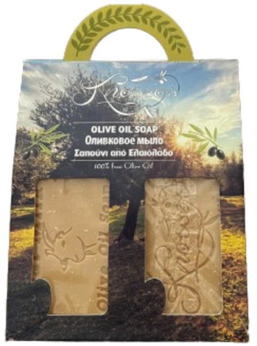KNOSSOS Gift set Olive soap with goat milk and almond oil 100 g, 2 pcs - Cosmetic Gift Set - Main image