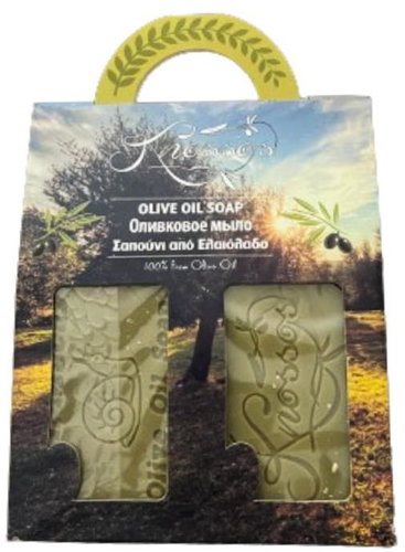 KNOSSOS Dárková sada Olivové mýdlo s kozím mlékem a hlemýždím hlenem 100 g, 2 ks - Cosmetic Gift Set - Main image