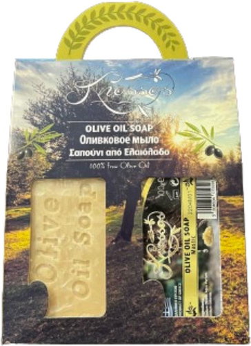 KNOSSOS Dárková sada Olivové mýdlo bílé 100 g + s vůní pryskyřice 100 g - Cosmetic Gift Set - Main image