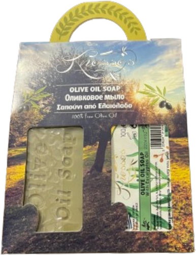 KNOSSOS Dárková sada Olivové mýdlo zelené 100 g + s eukalyptovým olejem 100 g - Cosmetic Gift Set - Main image