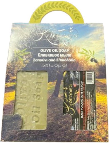 KNOSSOS Dárková sada Olivové mýdlo zelené 100 g + s bentonitovou hlínou 100 g - Cosmetic Gift Set - Main image